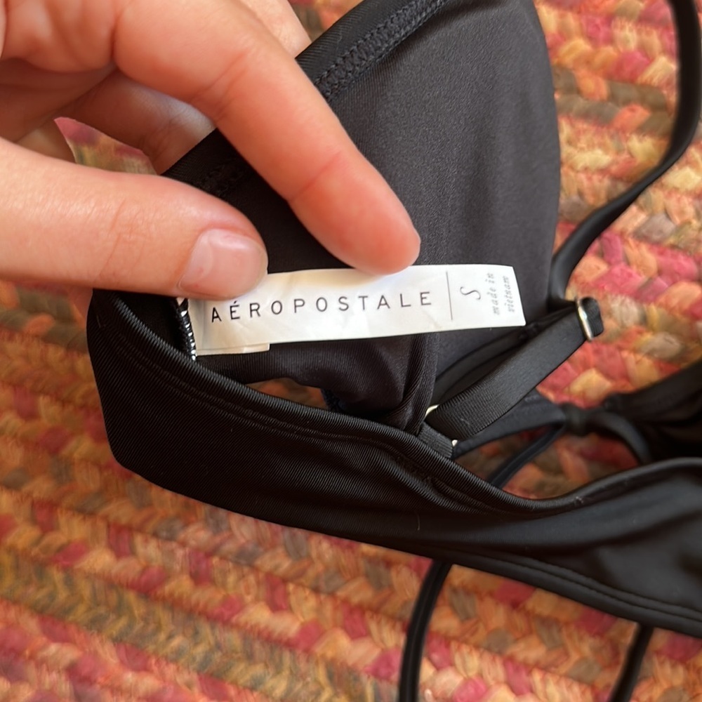 Aeropostale Black Basic Bikini Triangle Top - image 3